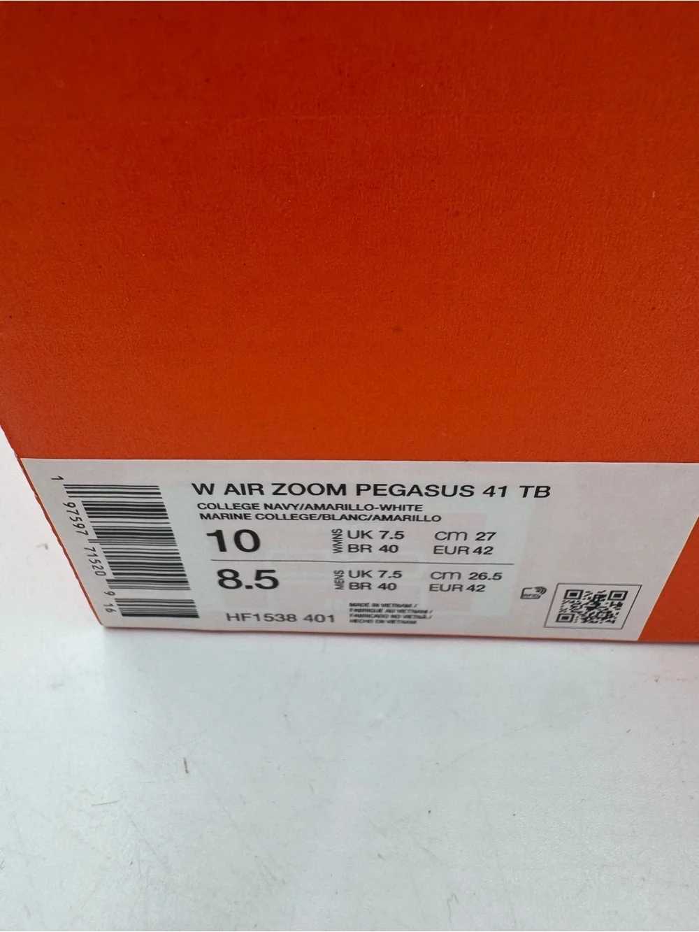 Nike Air Zoom Pegasus 41 TB College Navy Armarillo BRAND NEW Size 10 Women